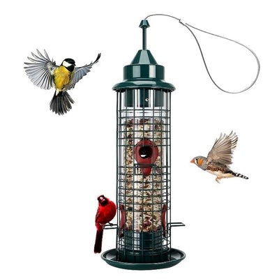 Hanging Metal Squirrel Proof Bird Feeder With 4 Feeding Ports