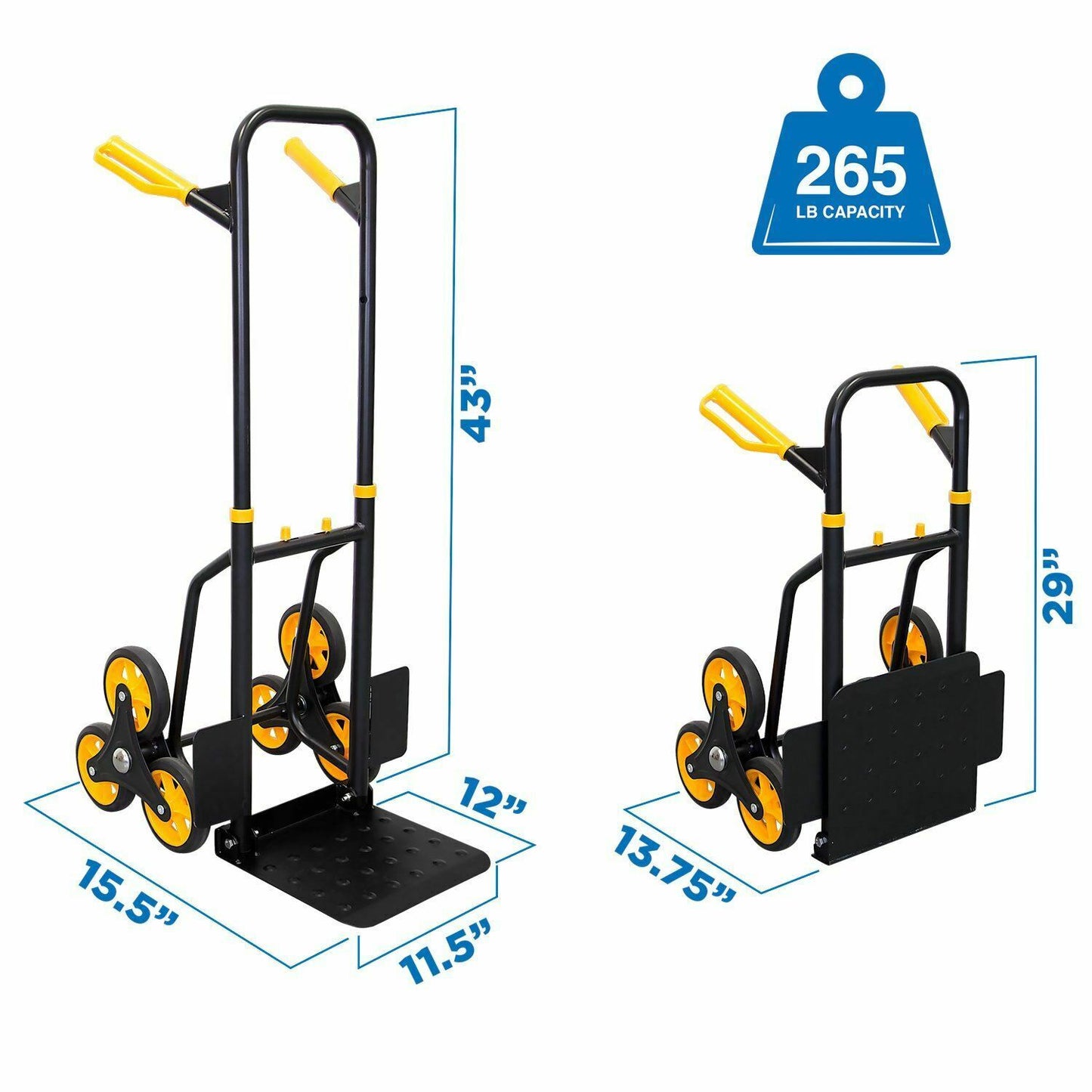 Heavy Duty Stair Climbing Convertible Hand Truck Dolly