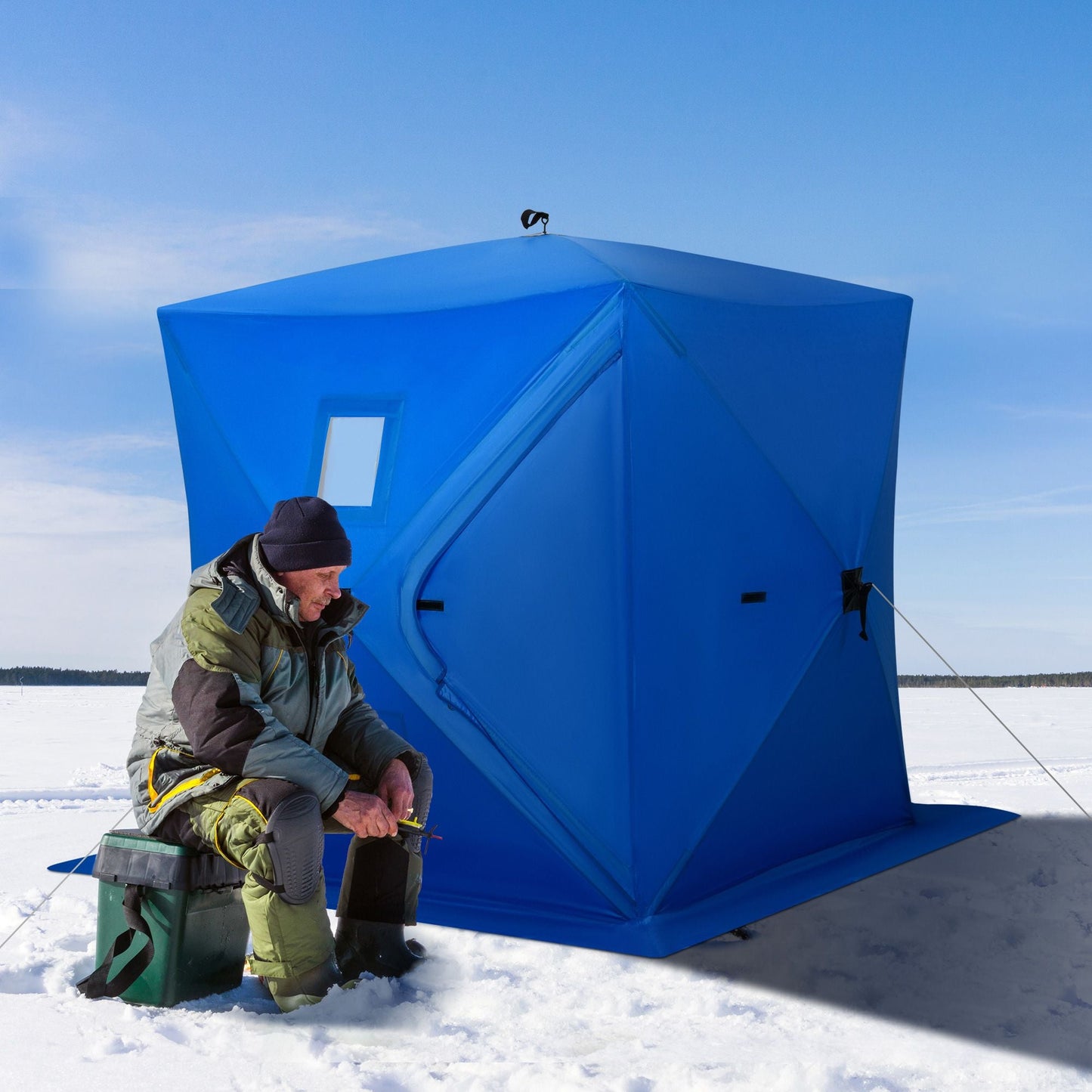 Heavy Duty Insulated Pop Up Winter Ice Fishing Camping Tent Shanty