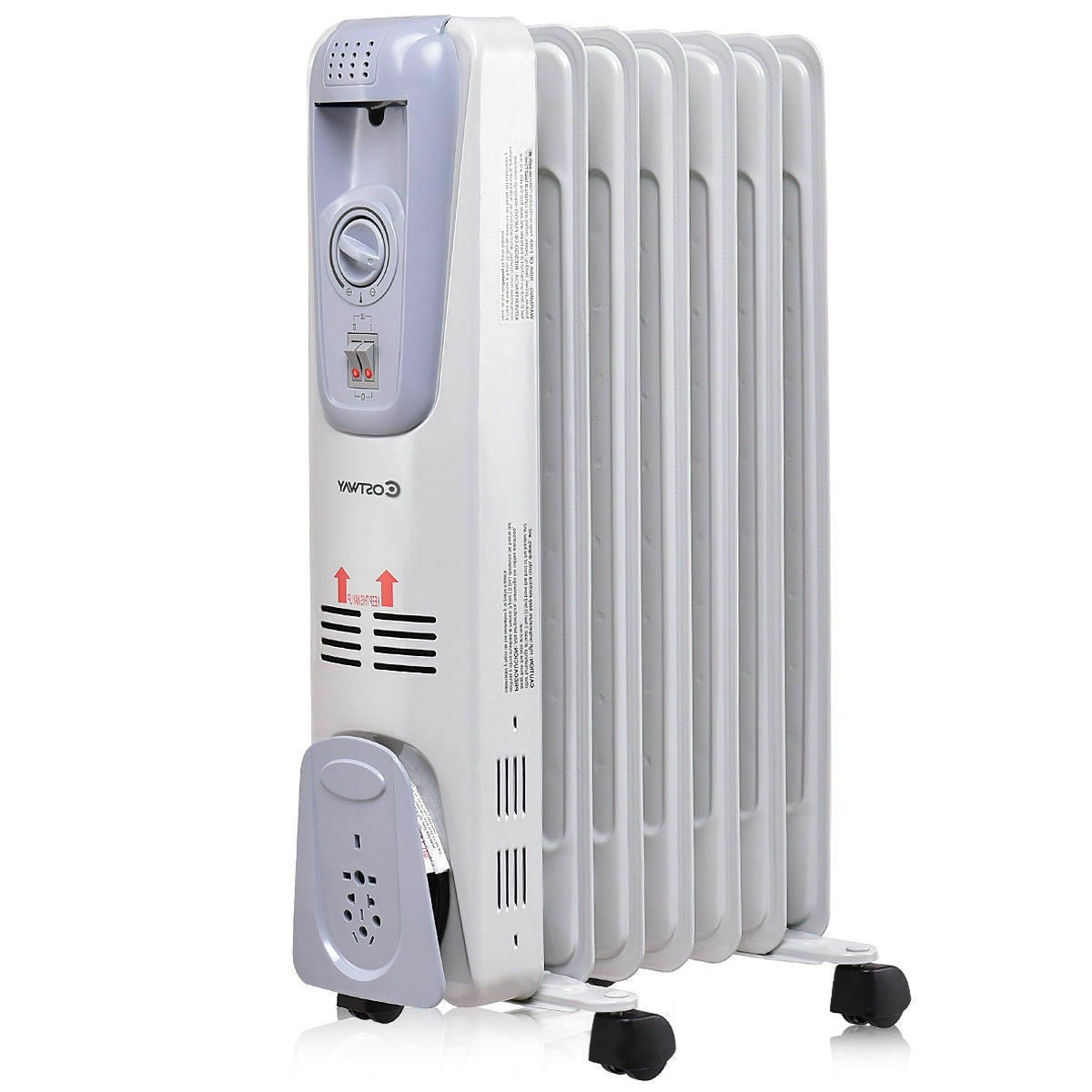 Powerful Oil Filled Freestanding Radiator Heater 1500W