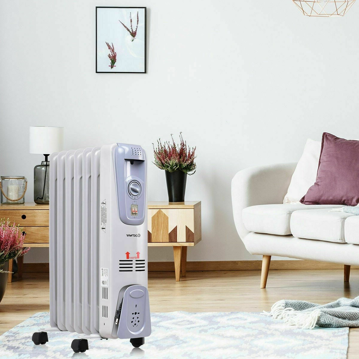 Powerful Oil Filled Freestanding Radiator Heater 1500W