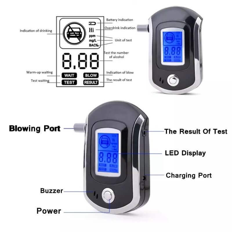 Police-Grade Professional Alcohol Tester Breathalyzer