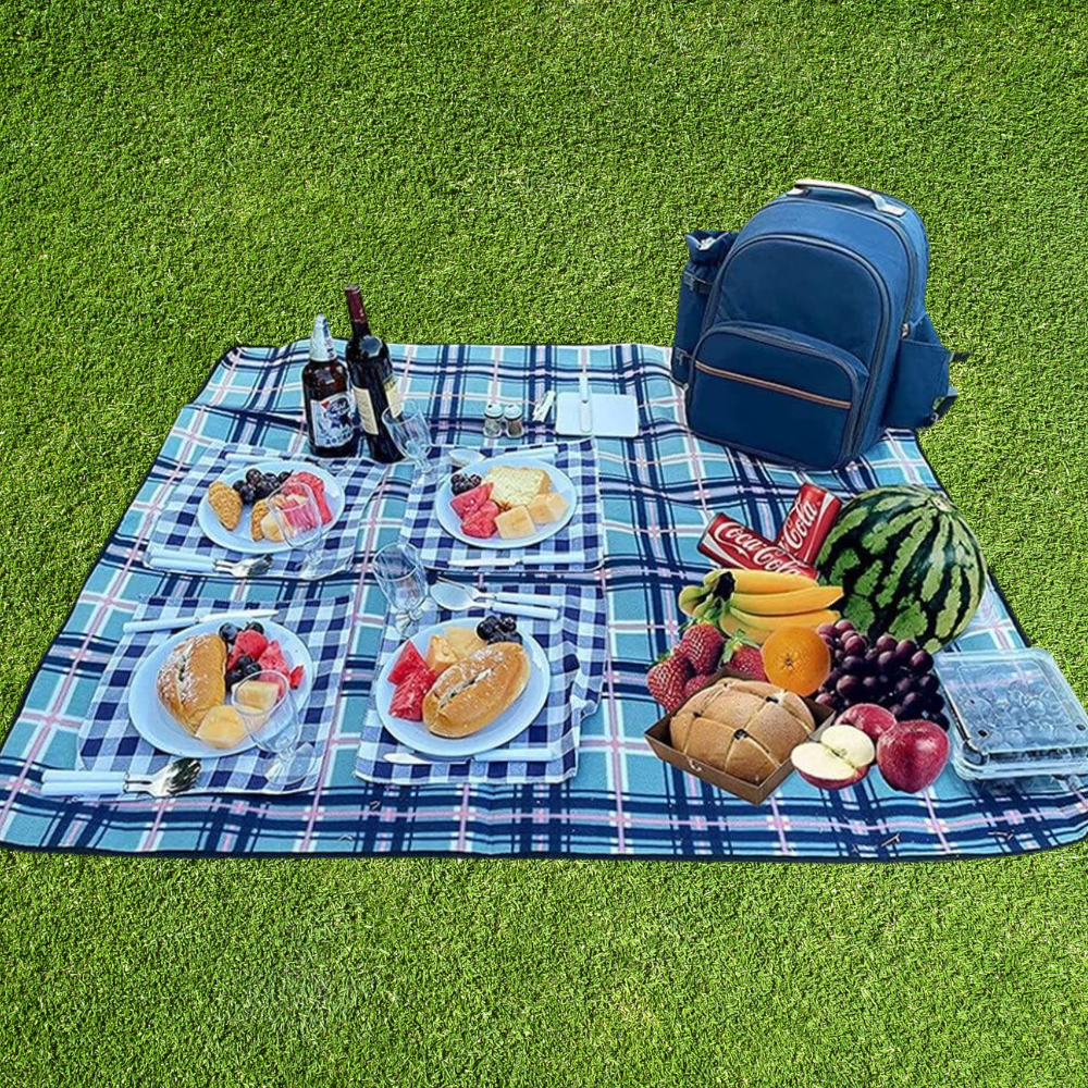 Picnic Basket Backpack Portable Set for 4