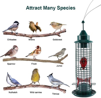 Hanging Metal Squirrel Proof Bird Feeder With 4 Feeding Ports