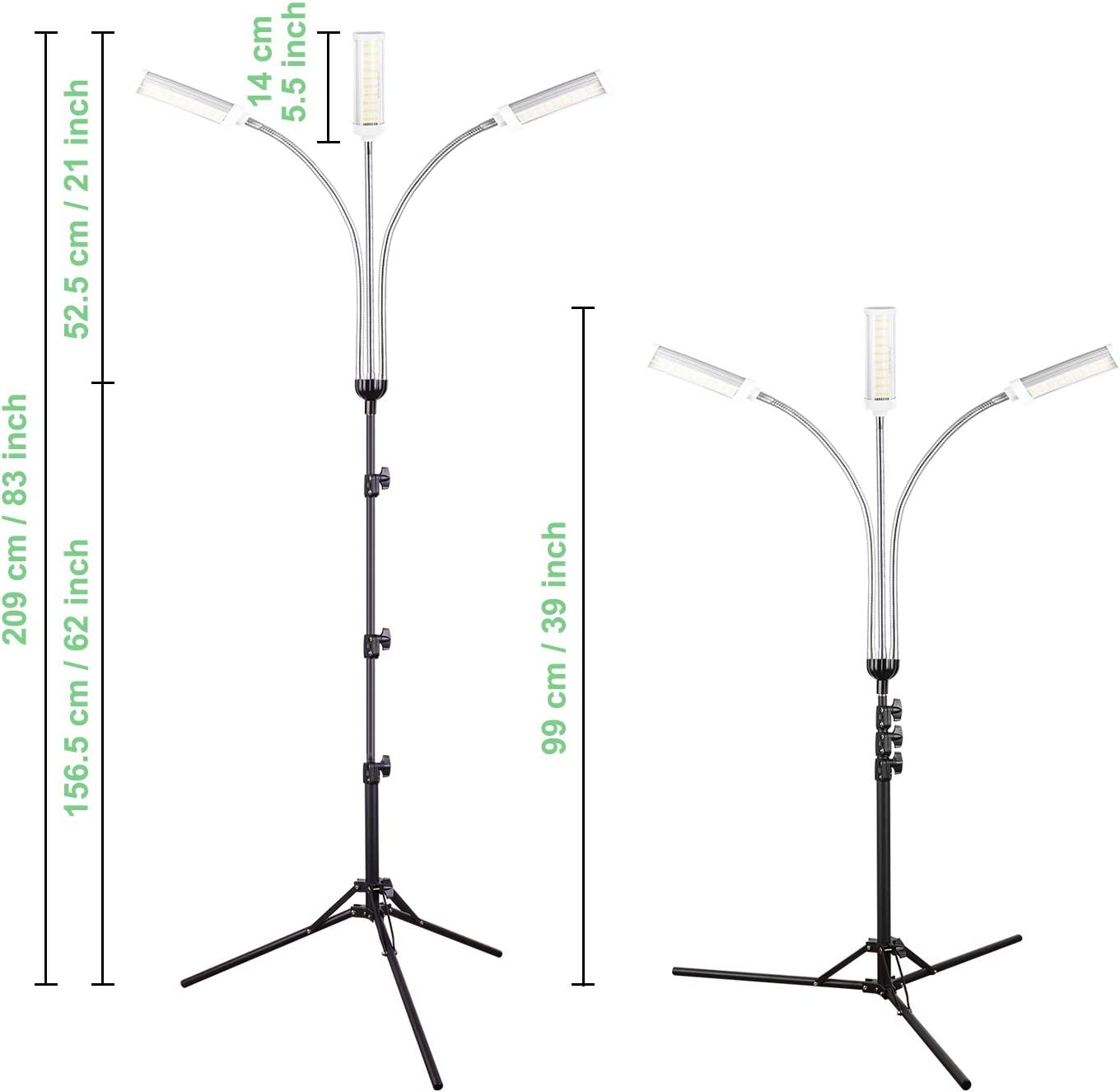 Freestanding LED Triple Head Full Spectrum Indoor Plant Grow Lights