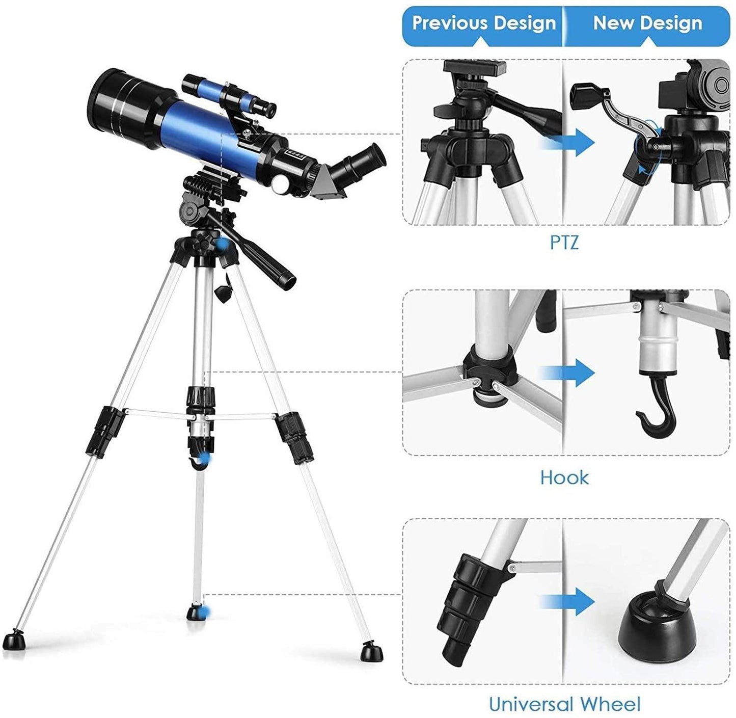 70mm 67x Magnification Telescope With Adjustable Tripod