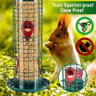 Hanging Metal Squirrel Proof Bird Feeder With 4 Feeding Ports